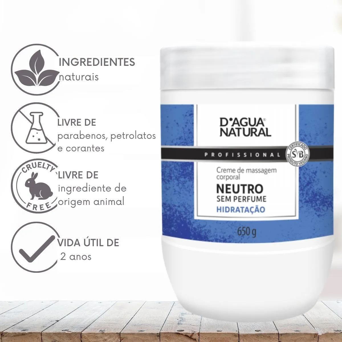 Creme Massagem Corporal Hidratante - DN Neutro 650g
