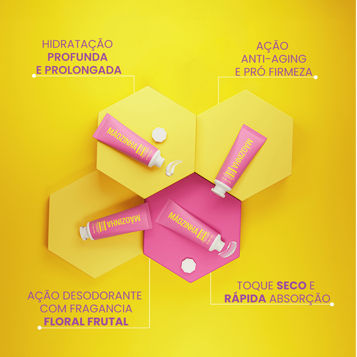 Kit Óleo De Banho Hidratante + Creme Mãozinha + Pézinho Gel