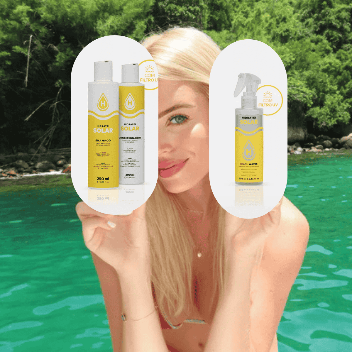Kit Glow Protection Solar - Shampoo e Condicionador + Spray