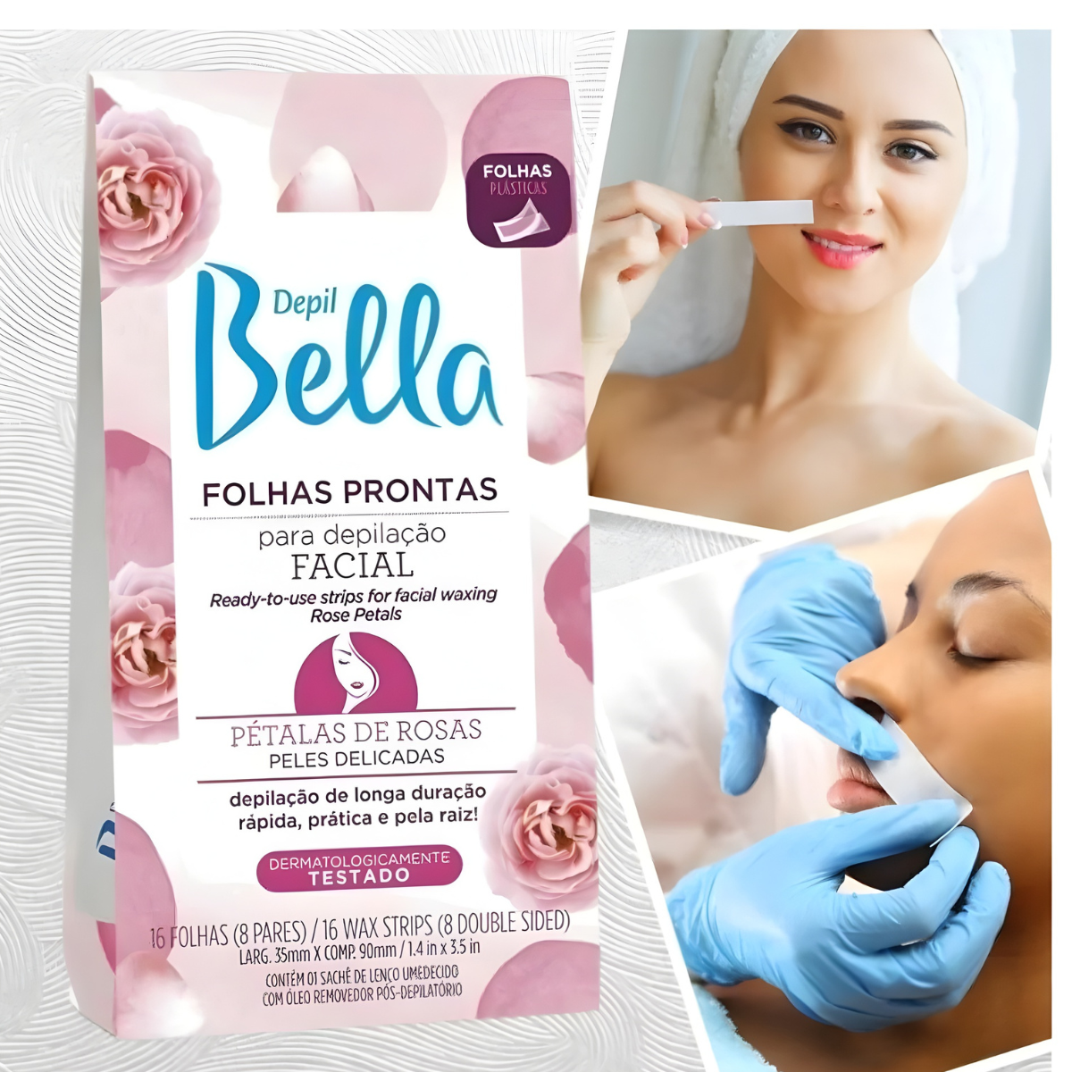 Folha Pronta para Depilação Facial 16 Fls - Depil Bella