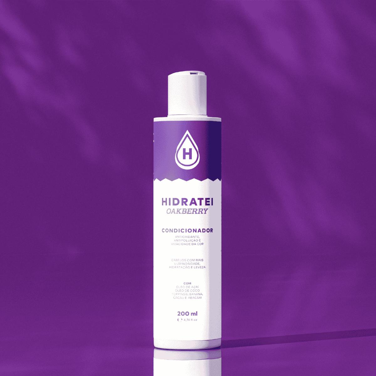 Condicionador OAKBERRY Hidratei 200ml - Hidrata e Revitaliza Cabelos com Açaí e Antioxidantes - Protege Contra Amarelame