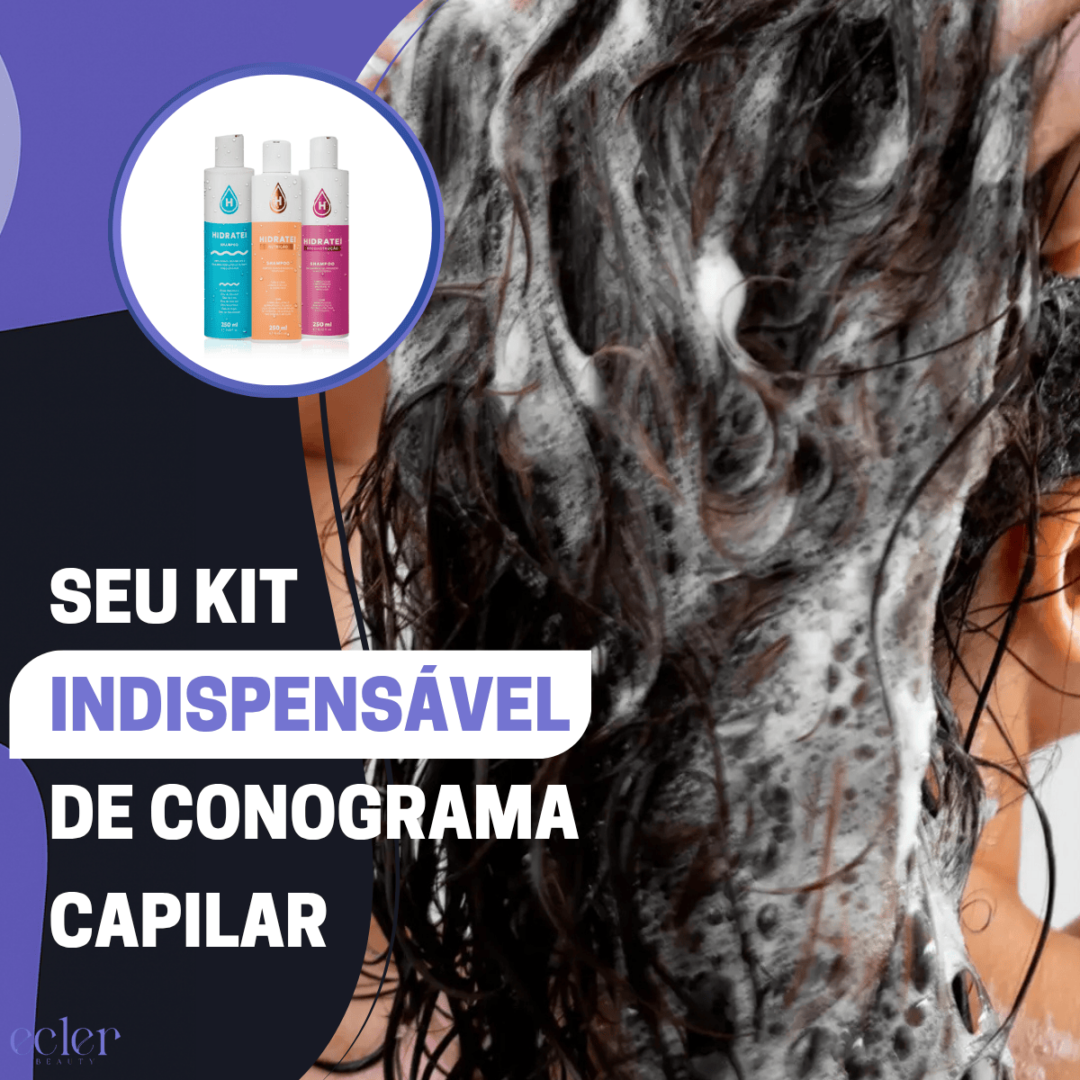 Kit Shampoo Cronograma Capilar Hidratei Cabelo