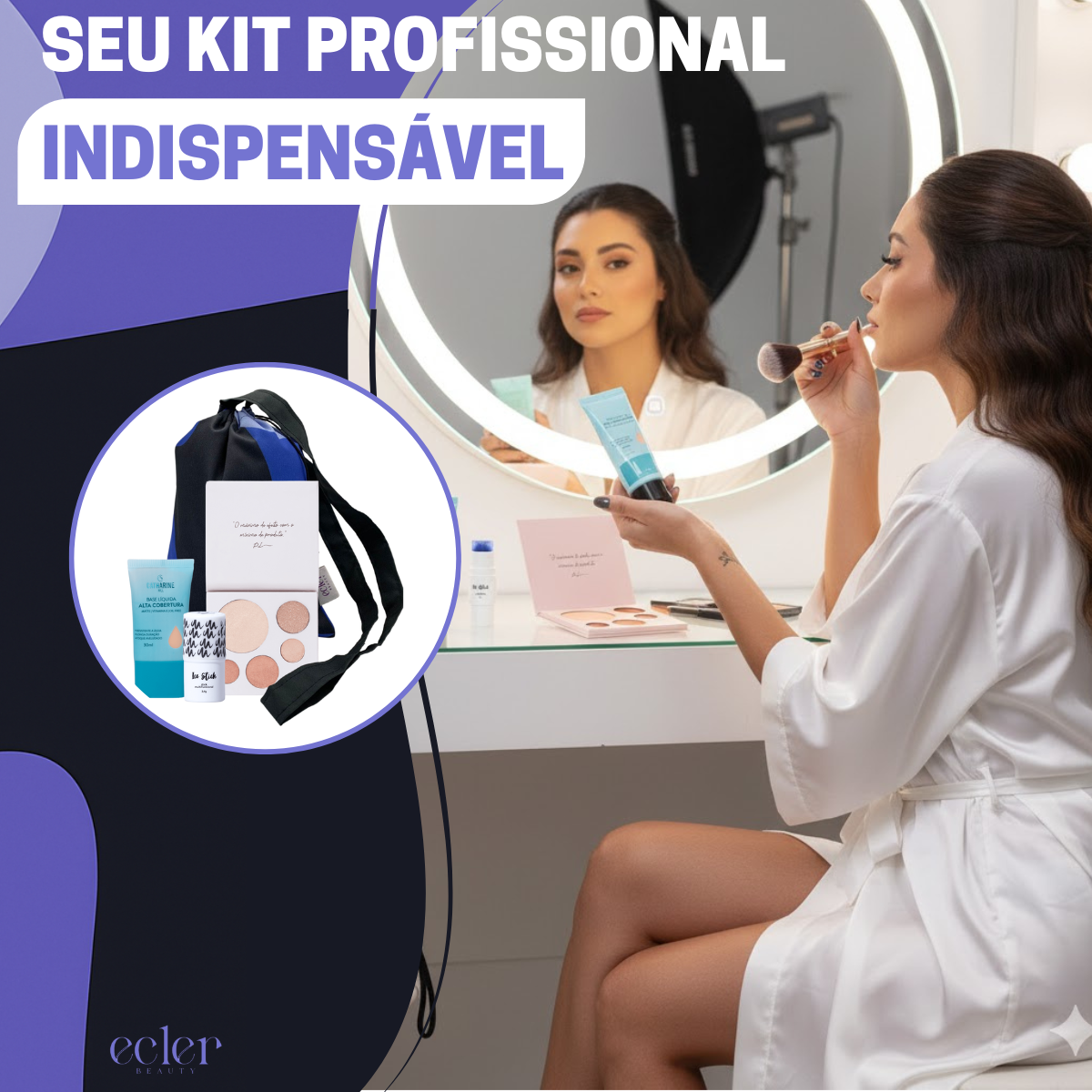 Kit Pele de Porcelana - Base Matte 3 + Ice Stick + Paleta Iluminador