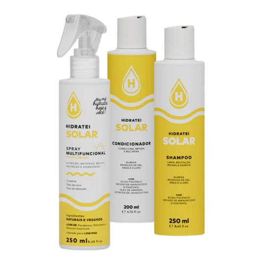 Kit Hidratei Solar Shampoo E Condicionador + Spray Leave-in