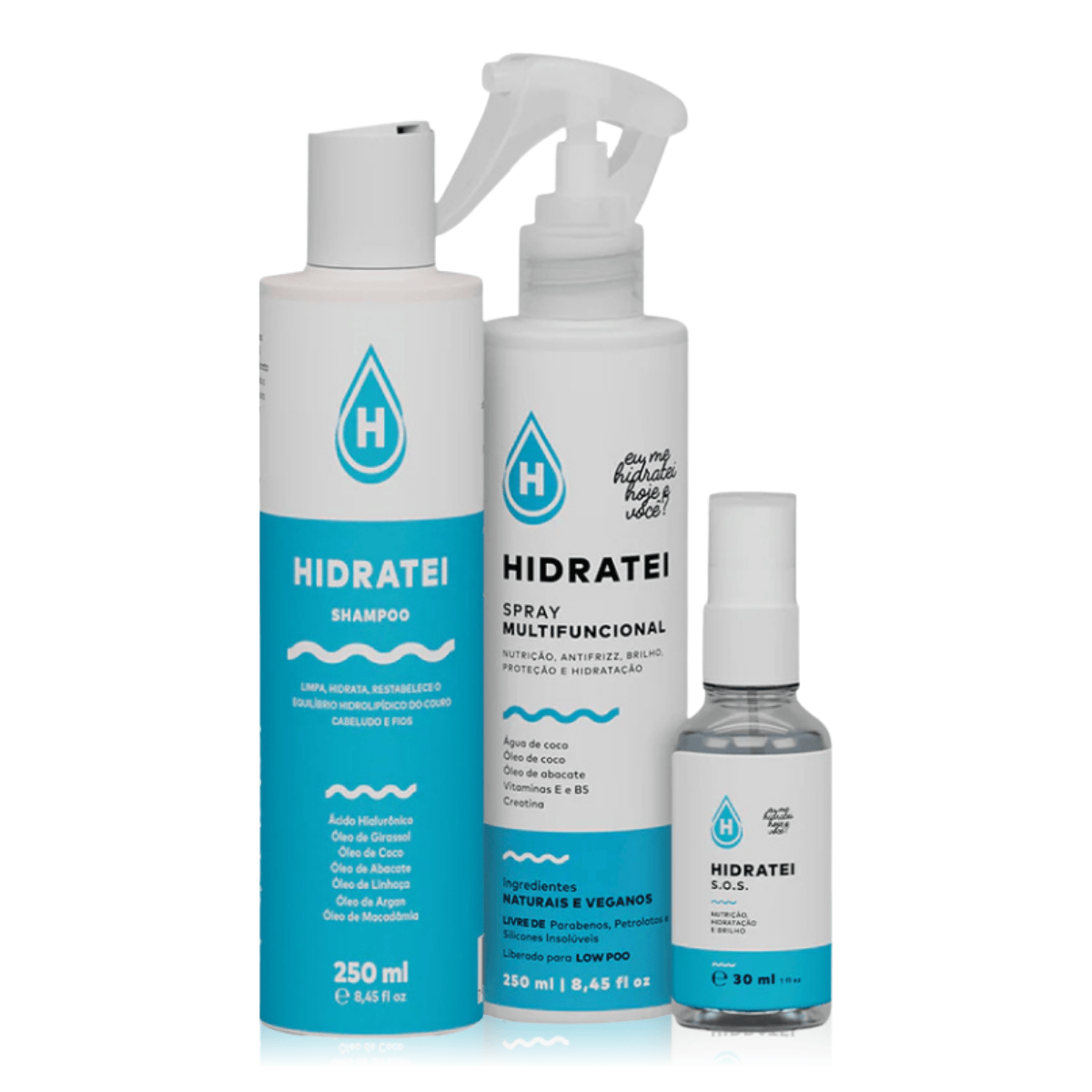 Kit Hidratação Total (spray Hidratei + S.o.s + Shampoo)