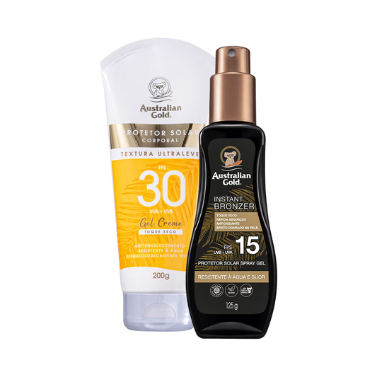 Kit Australian Gold Protetor Solar - Spray 15 + Creme Facial