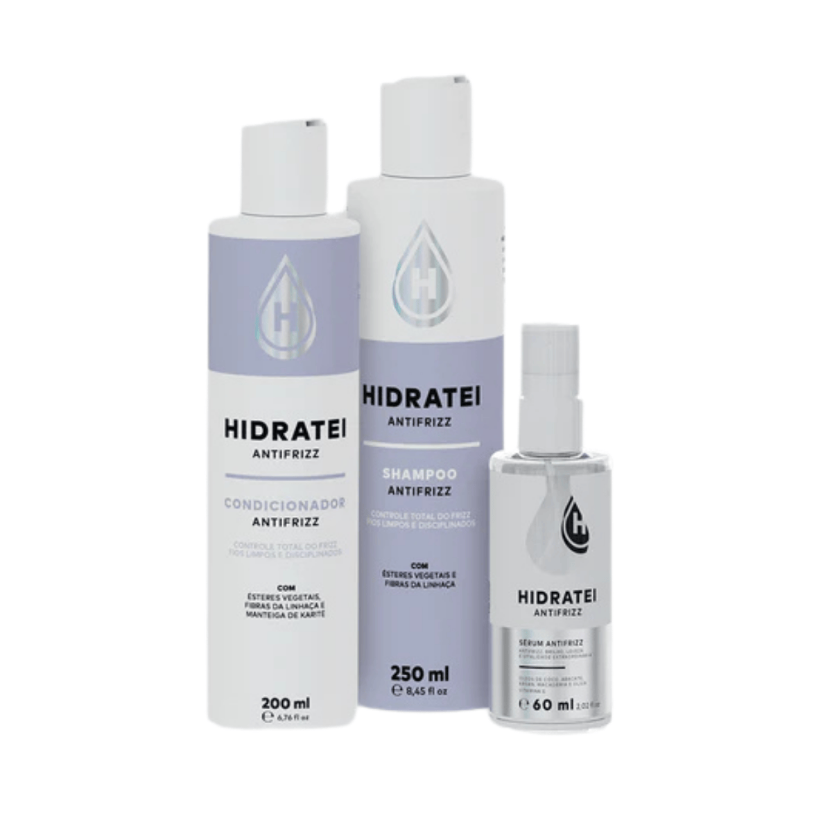 Kit Hidratei Antifrizz Shampoo e Condicionador  + Sérum Anti Frizz