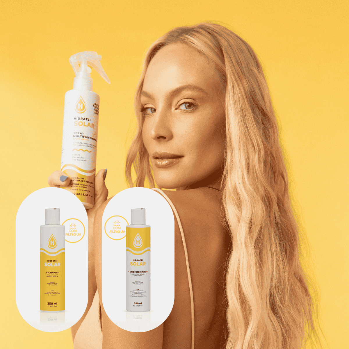 Kit Hidratei Solar Shampoo E Condicionador + Spray Leave-in