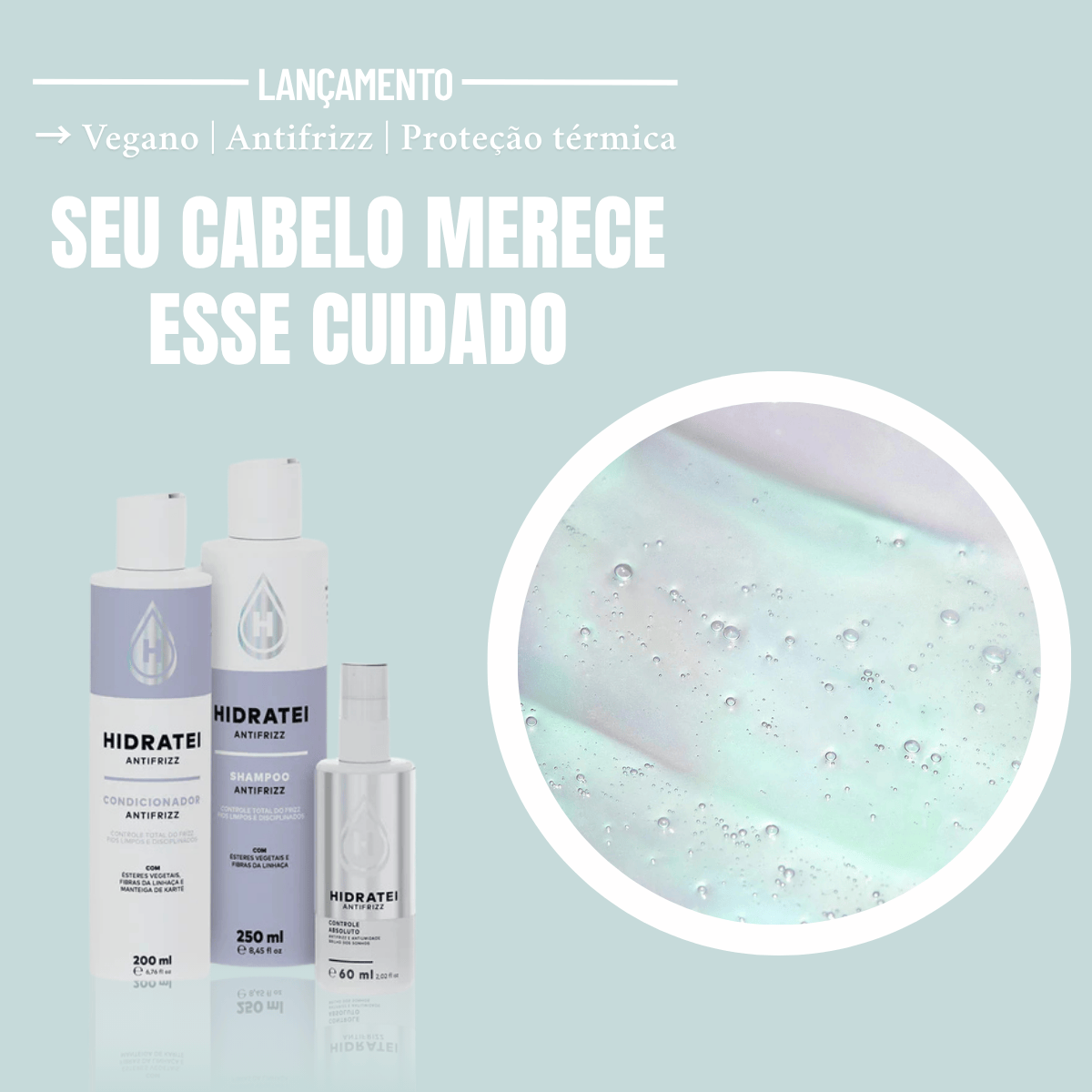 Kit Hidratei Antifrizz Shampoo e Condicionador  + Sérum Anti Frizz