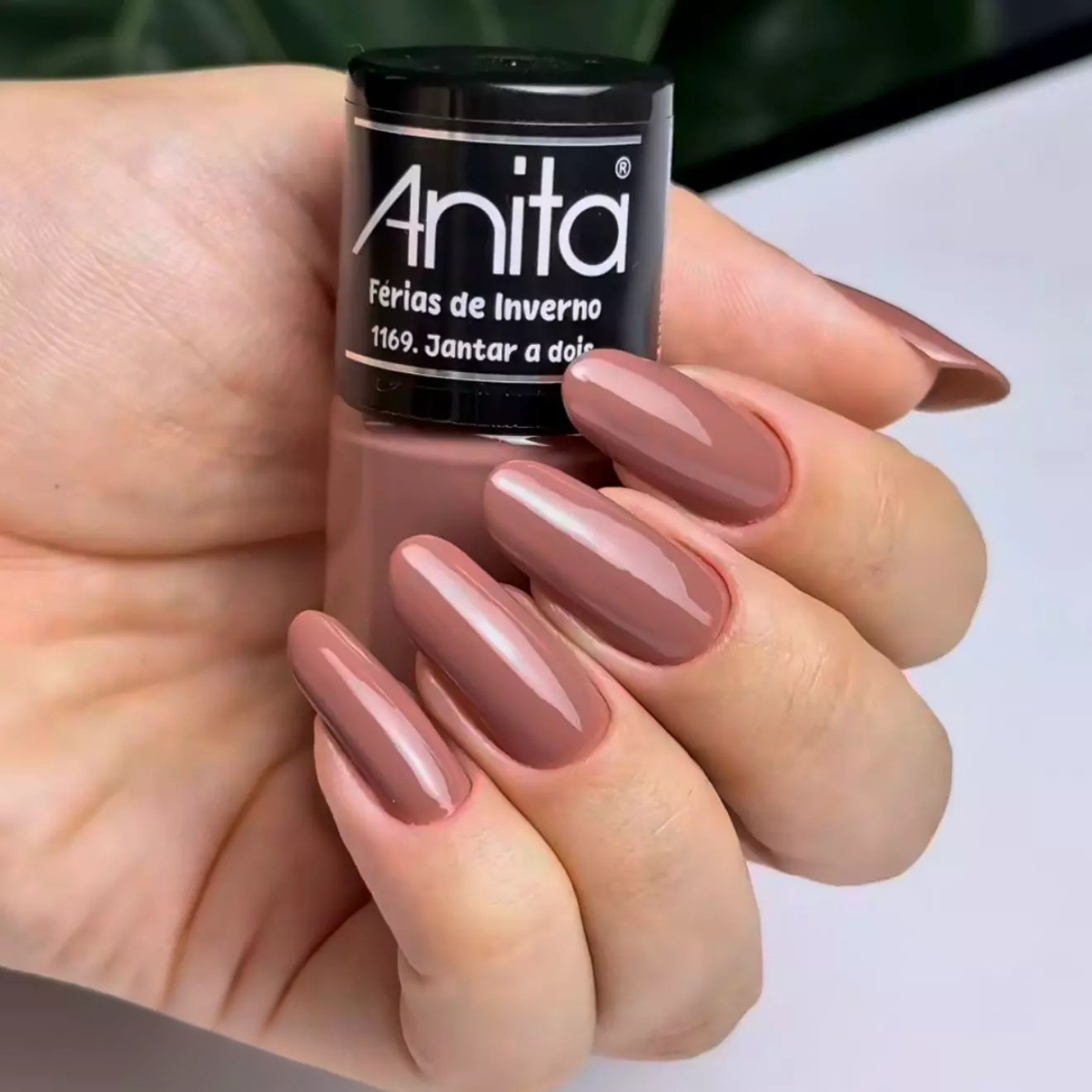 Jantar a Dois Esmalte Marrom Cremoso - Anita 10ml
