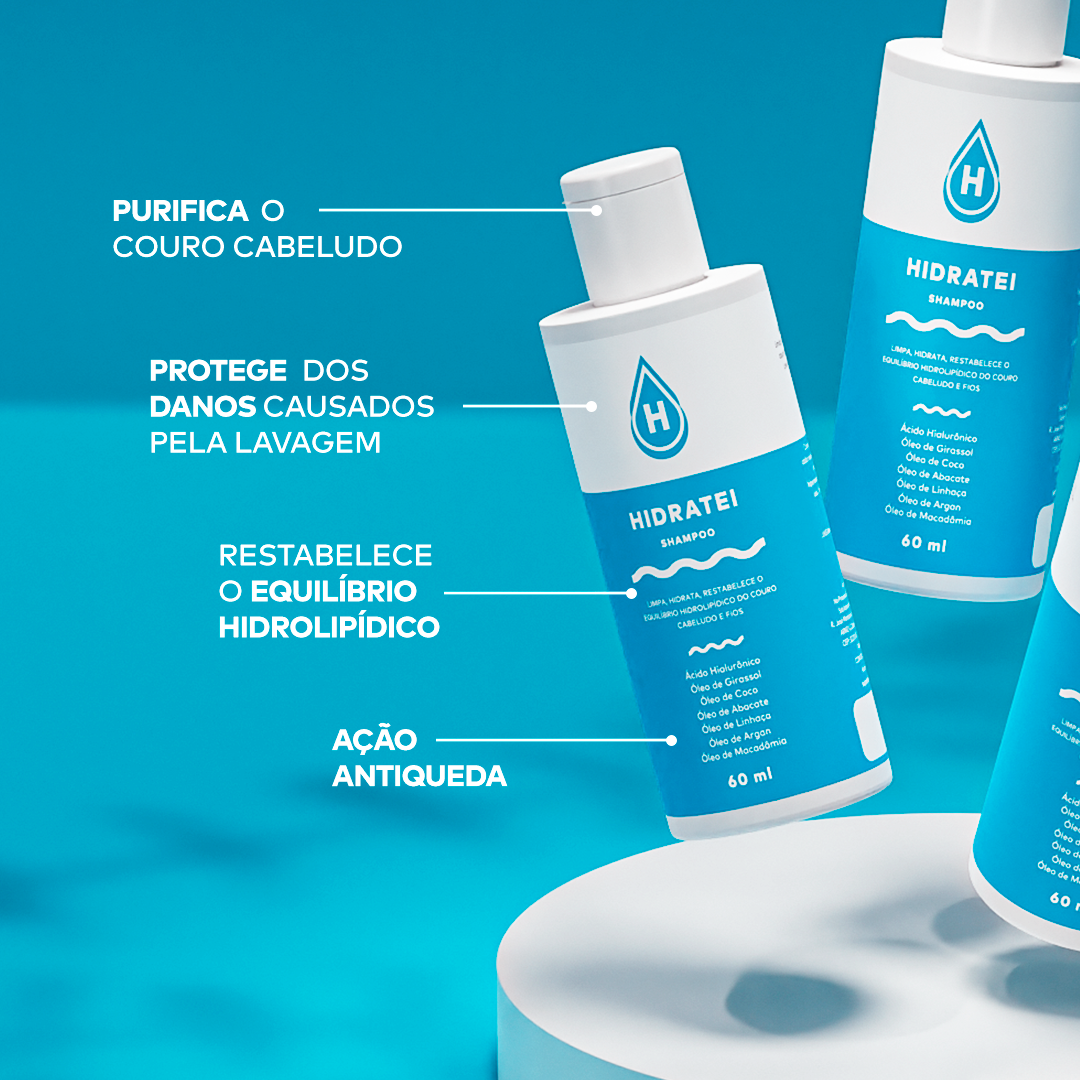 Mini Shampoo Multifuncional 60ml - Hidratei