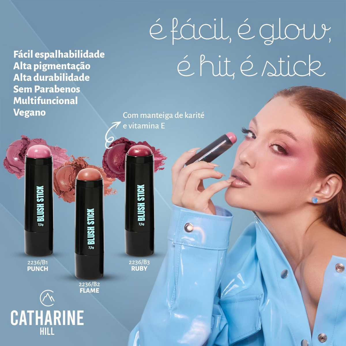 Blush Stick Maquiagem 7,5g - Catharine Hill