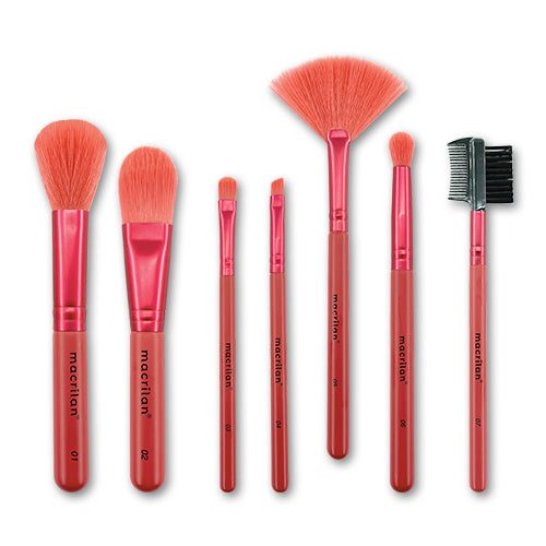 Kit 7 Pincéis de Maquiagem Morango