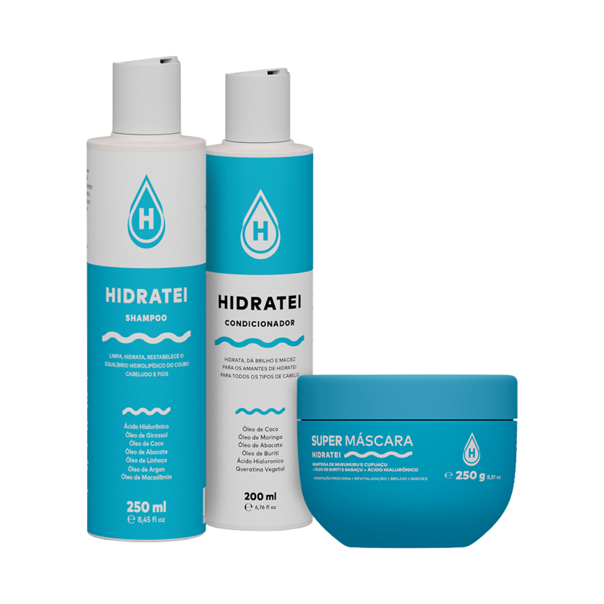 Kit Hidratei Shampoo E Condicionador + Super Máscara 250g