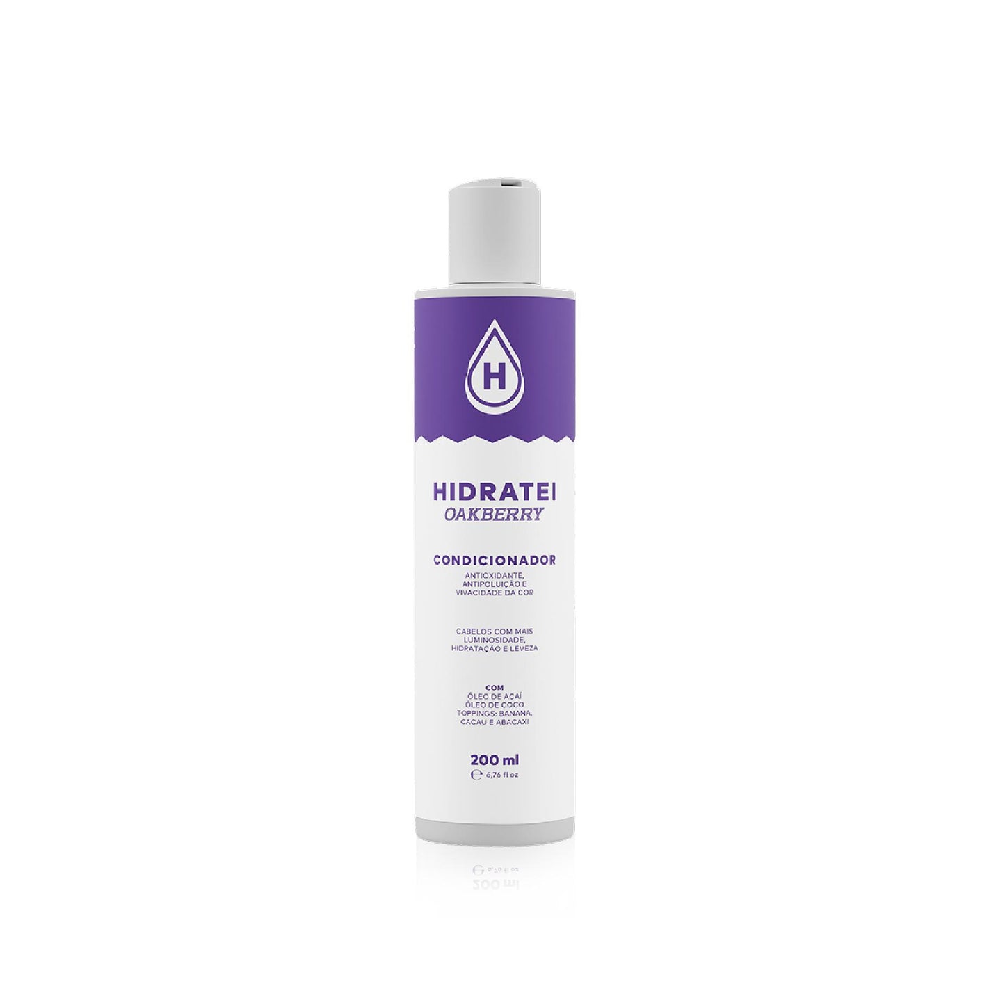 Condicionador OAKBERRY Hidratei 200ml - Hidrata e Revitaliza Cabelos com Açaí e Antioxidantes - Protege Contra Amarelame