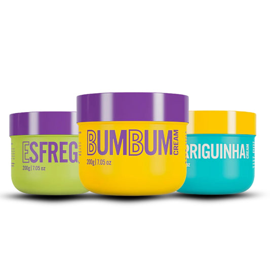 Kit Trio Bumbum Cream, Barriguinha Cream e Esfrega 200g Beleza Brasileira