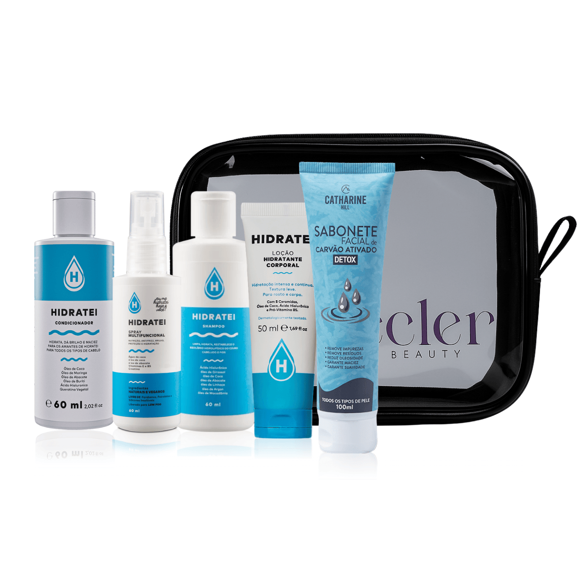 Combo SOS Aeroporto - Kit Shampoo + Sabonete Facial + Spray Leave-in 60ml