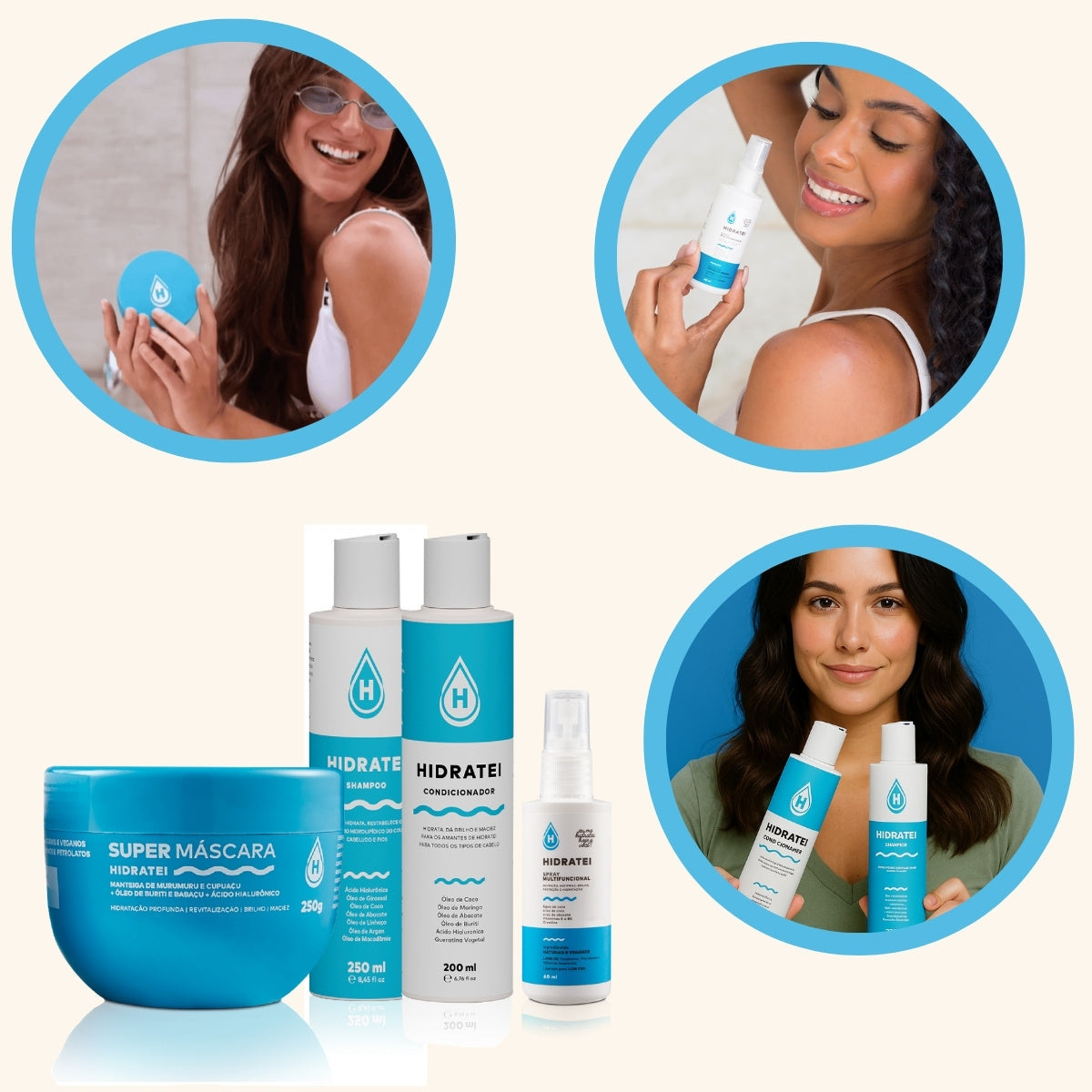 Kit Spray Leave-in + Super Mascará + Shampo E Condicionador