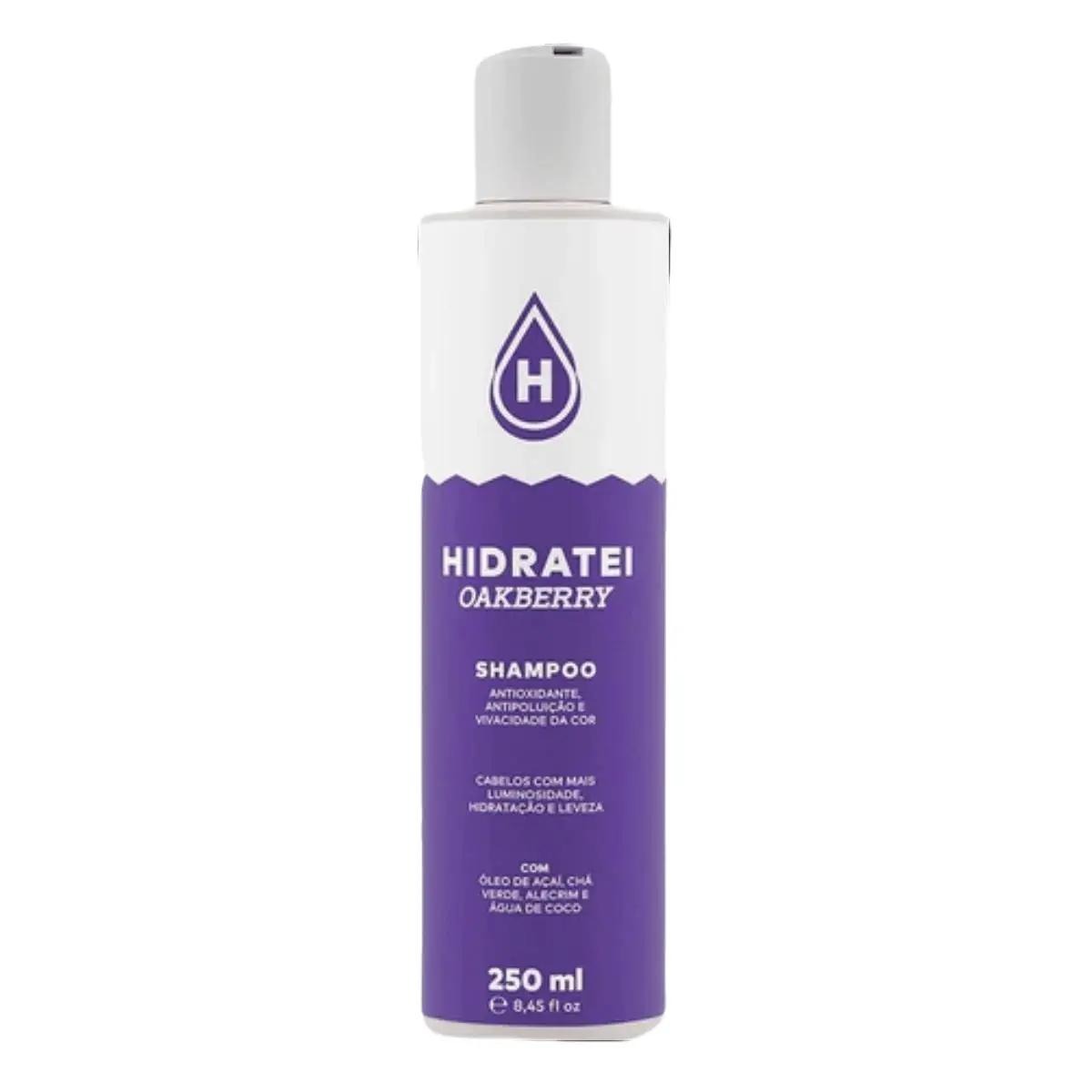 Shampoo OAKBERRY 250ml Hidratei com Óleo de Açaí Refrescante e Vitamina E para Cabelos Vibrantes e Protegidos
