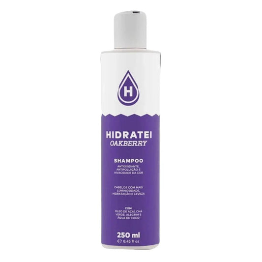 Shampoo OAKBERRY 250ml Hidratei com Óleo de Açaí Refrescante e Vitamina E para Cabelos Vibrantes e Protegidos