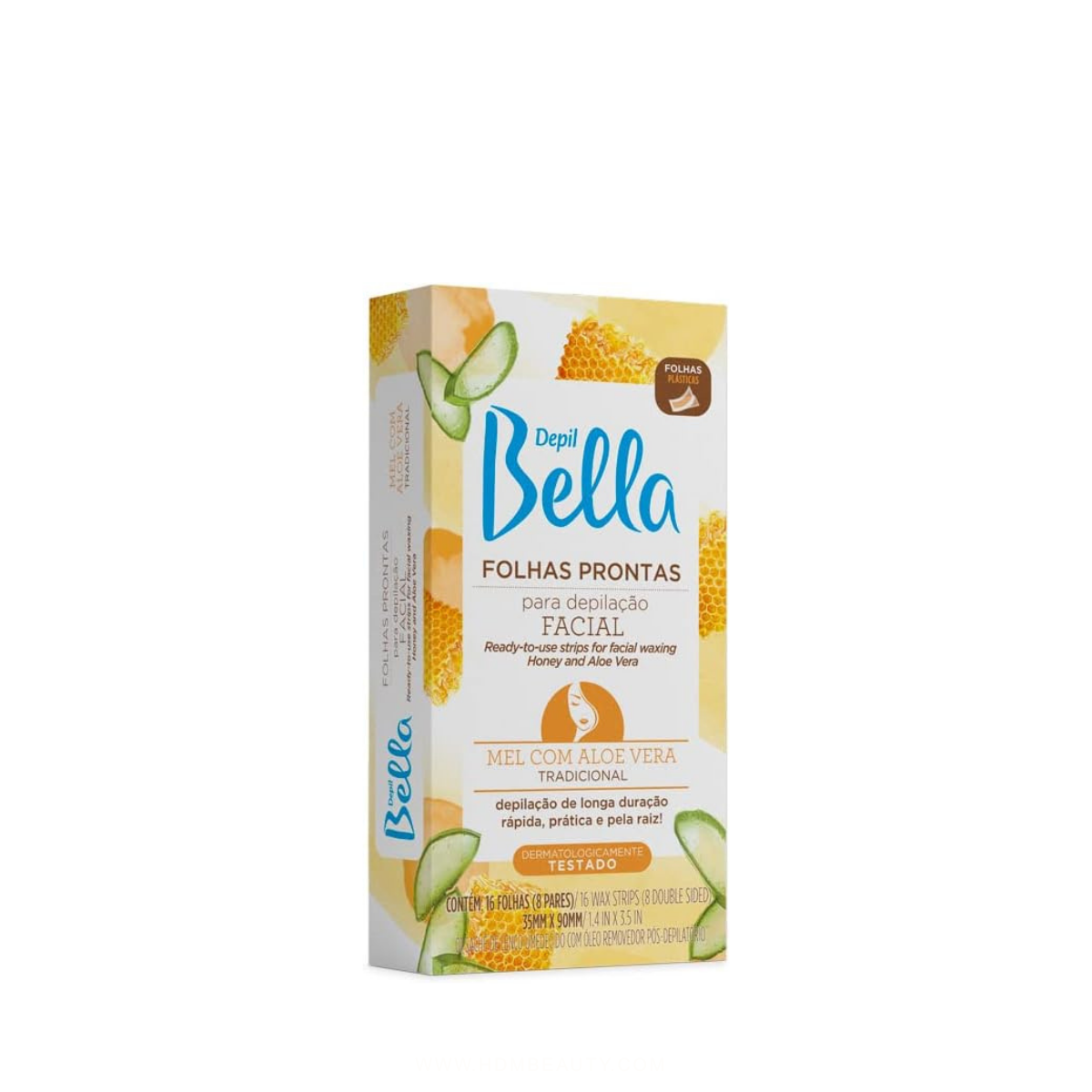 Folha Pronta Depilação Facial Mel e Aloe Vera - ‎Depil Bella