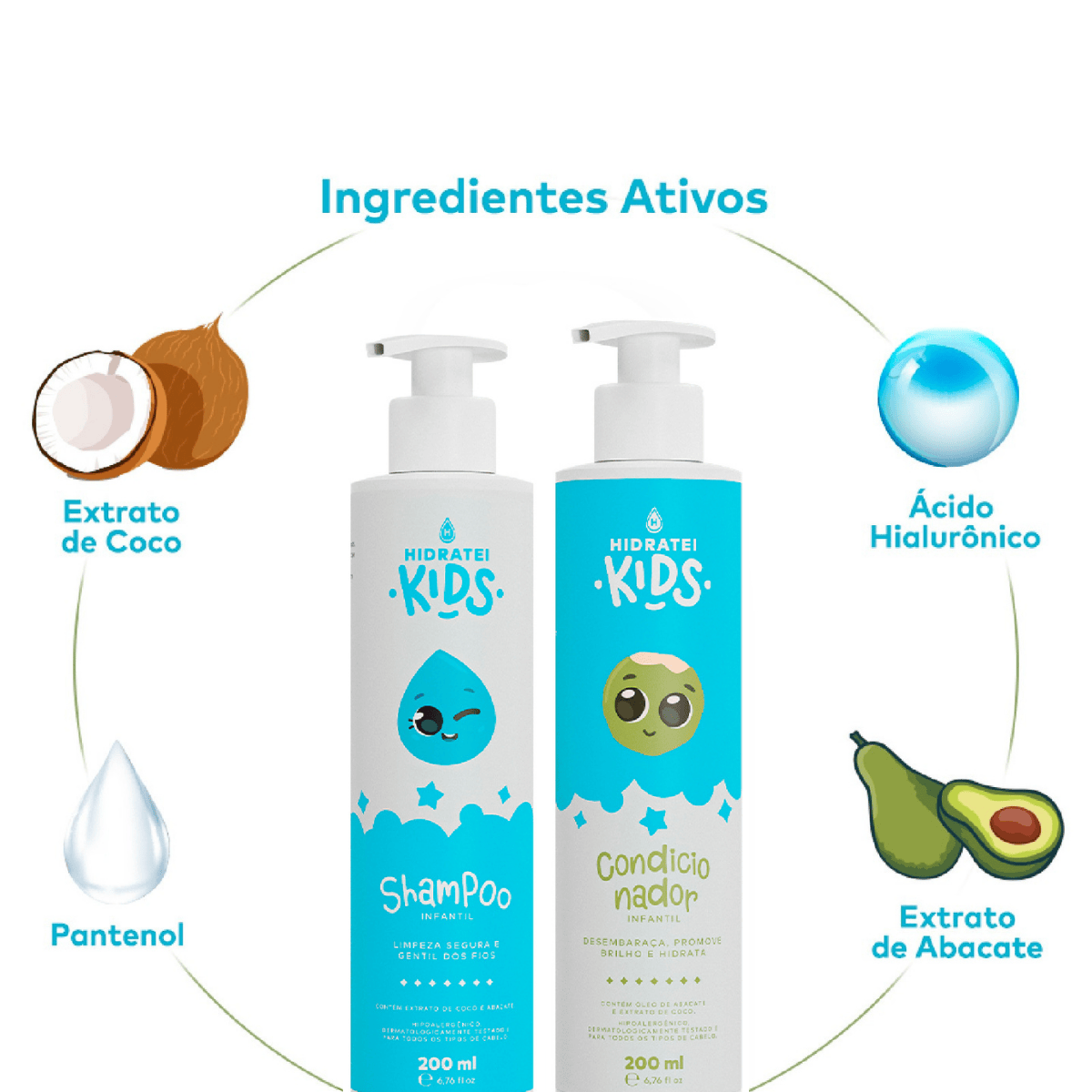 Kit Kids Cuidado Diário - Shampoo E Condicionador Hidratei