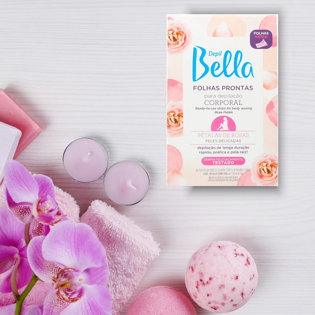 Folhas Prontas Depilação Corporal Rosas 16f - ‎Depil Bella