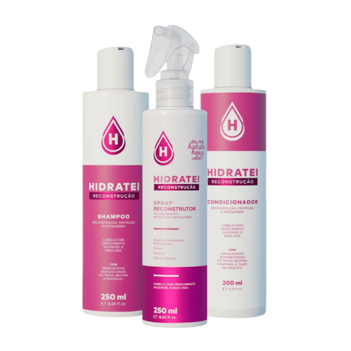 Kit Reconstrução Intensa - Leave-in + Shampoo, Condicionador