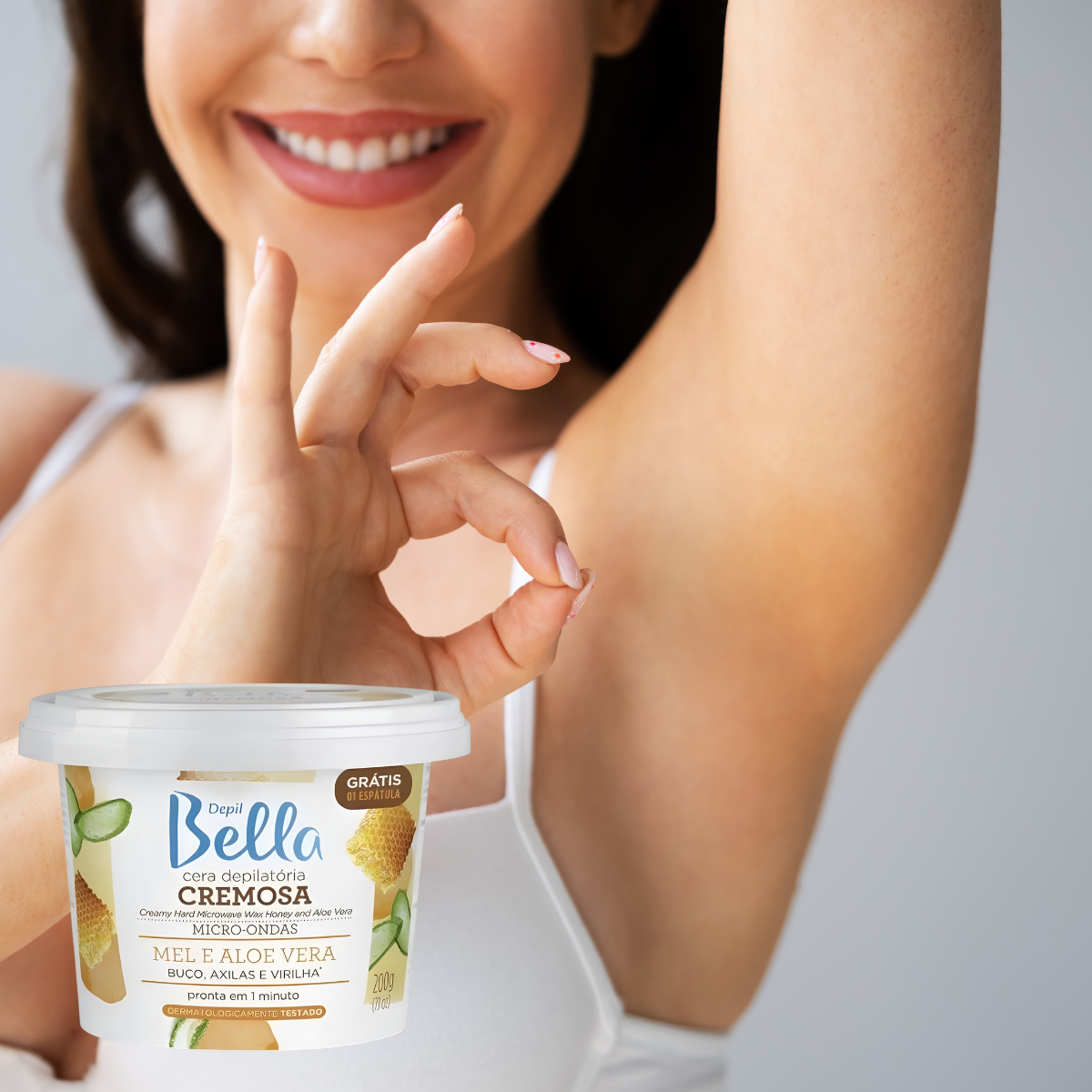 Cera Depilatória para Micro-Ondas Mel - 200g ‎Depil Bella