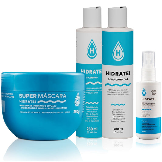 Kit Spray Leave-in + Super Mascará + Shampo E Condicionador