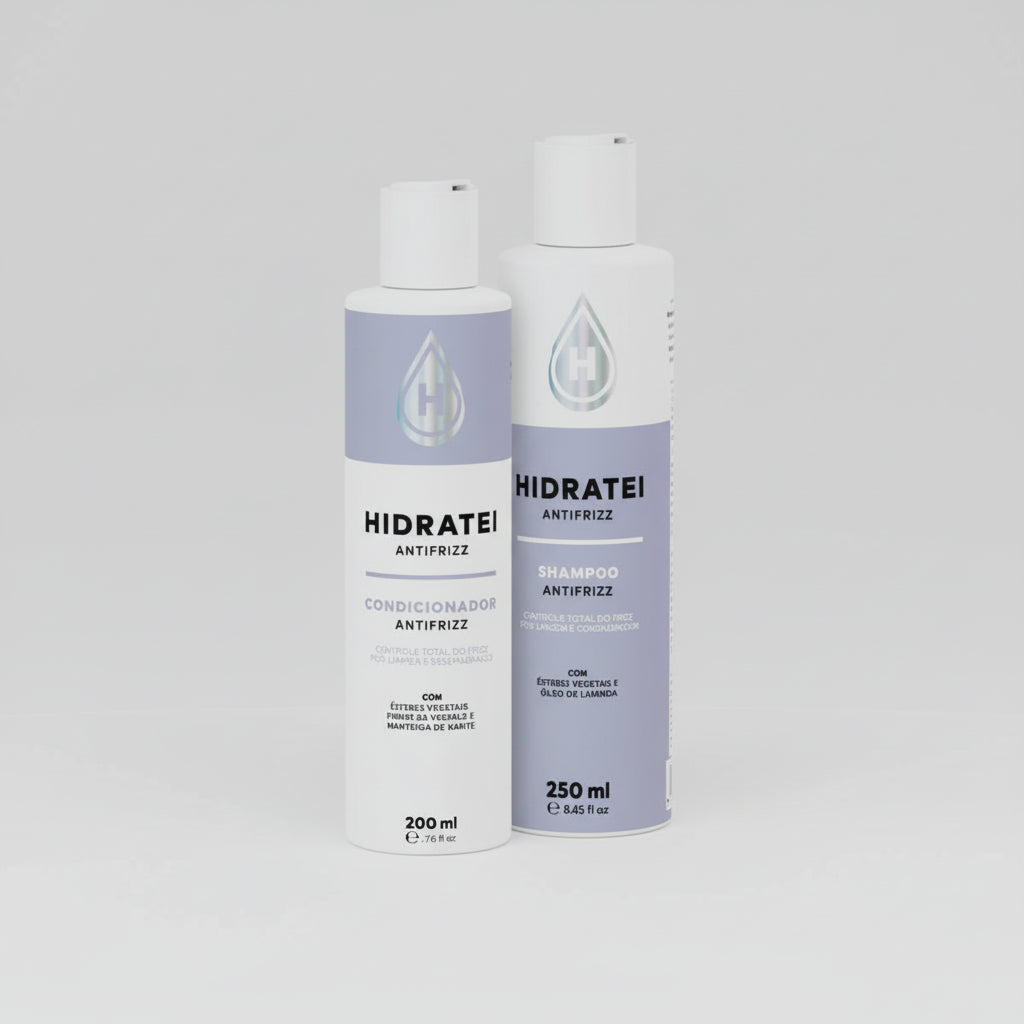 Kit Antifrizz Shampoo 250ml + Condicionador 200ml - Hidratei